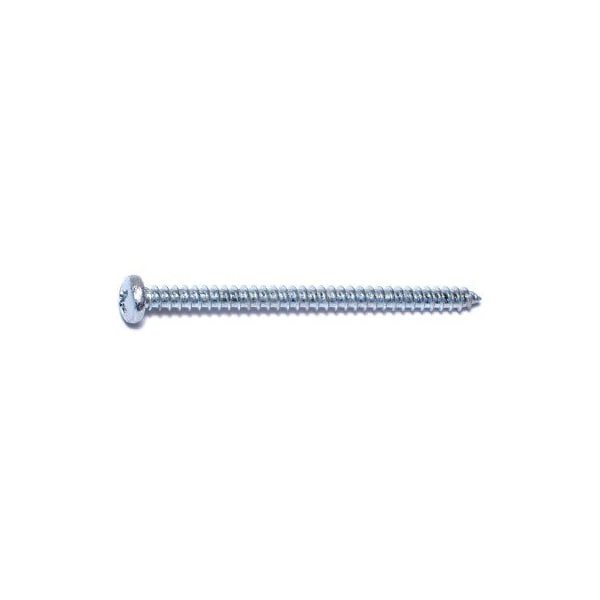 Midwest Fastener Sheet Metal Screw, #6 x 2 in, Zinc Plated Steel Pan Head Phillips Drive, 100 PK 03235 - main